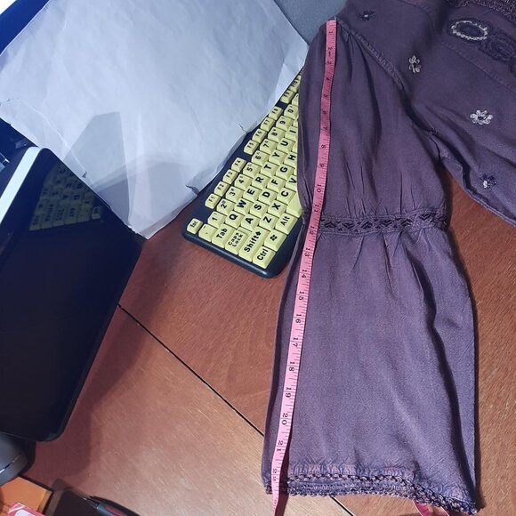 NEW ! More by Lata Women Crochet Boho Style Top Purple Size M - Picture 6 of 9